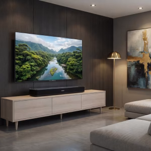 Customizable Solid Wood TV Stand – Minimalist Scandinavian Media Console with Legs